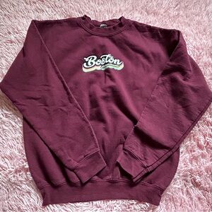 Gildan Maroon Boston Crewneck Sweatshirt